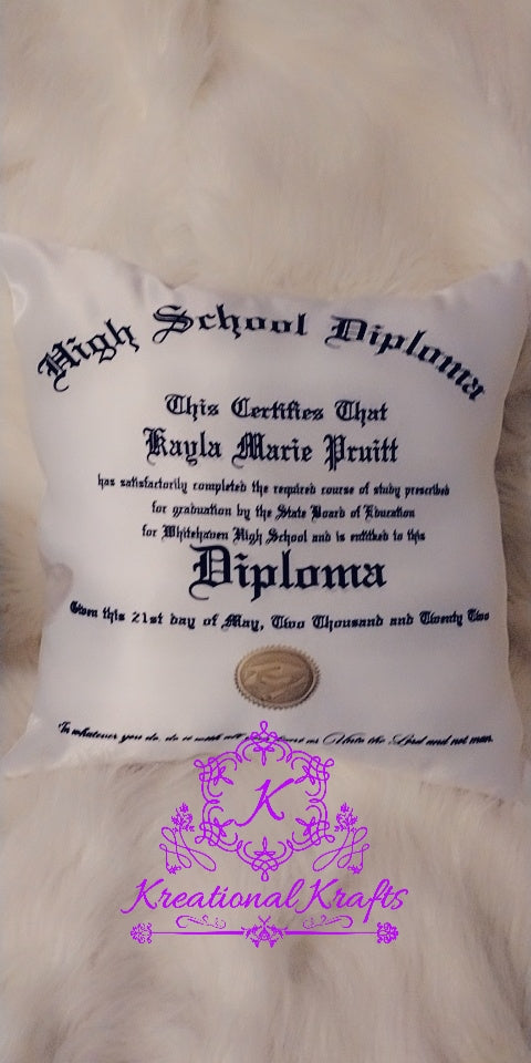 Graduation Diploma Pillow
