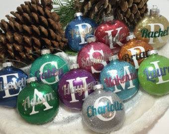 Personalized Glitter Christmas Ornaments