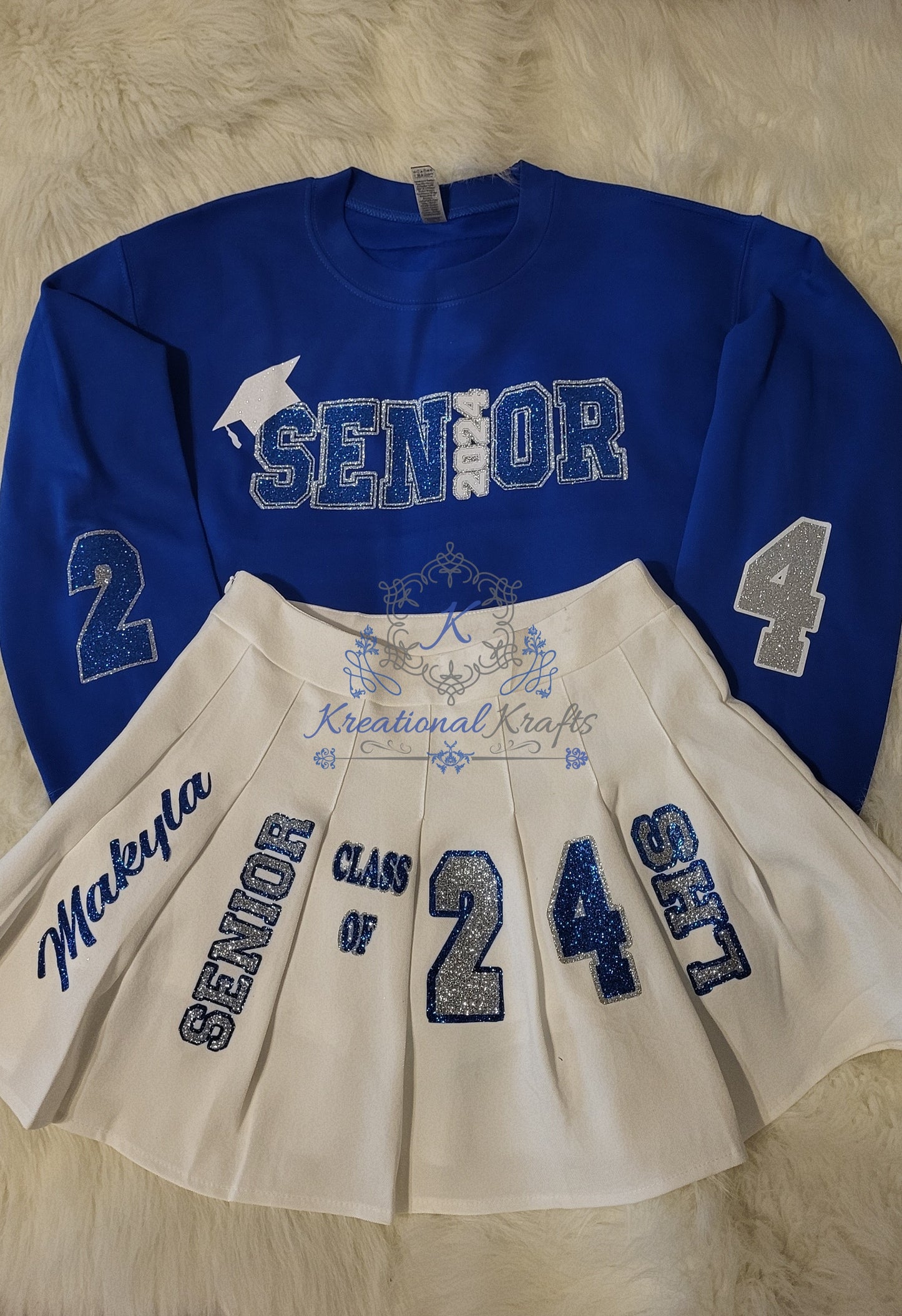 Custom Senior Set| Custom Senior Sweatshirt| Senior Skirt Set| Senior Sweatshirt and Skirt | Graduate Set