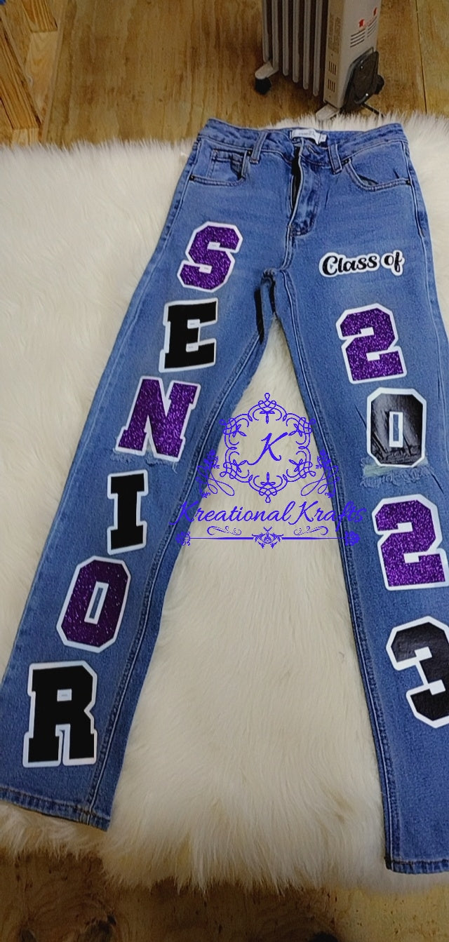 Custom Senior Jeans, Custom Jeans, Senior set- Senior High School