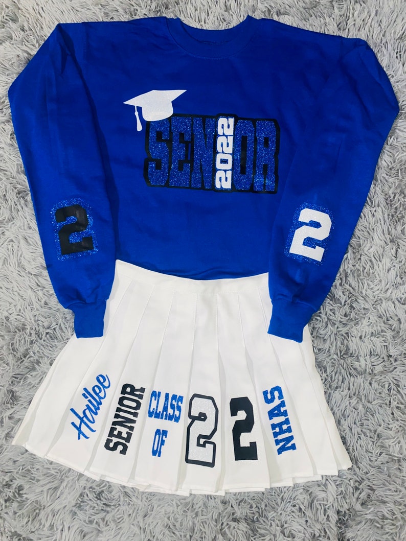 Custom Senior Set| Custom Senior Sweatshirt| Senior Skirt Set| Senior Sweatshirt and Skirt | Graduate Set